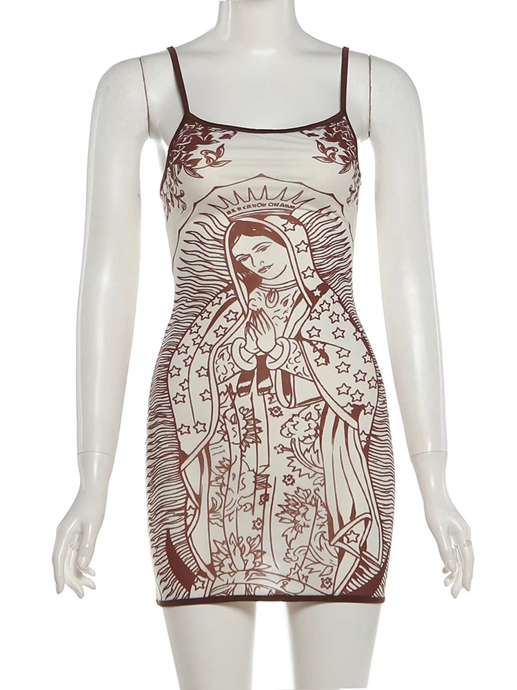 Breesh Printed Bodycon Mini Dress