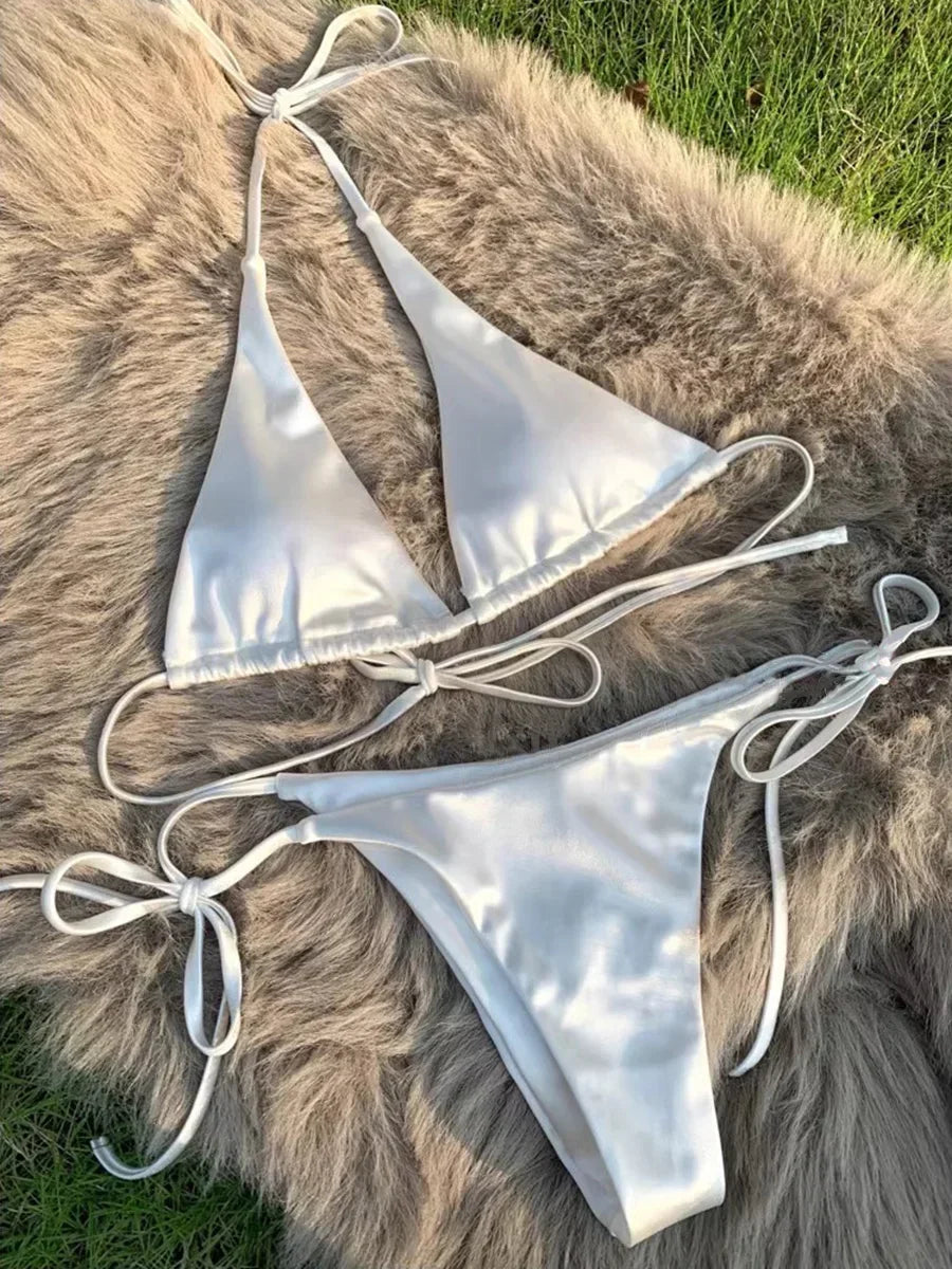 Breesh Metallic High-Cut Bikini