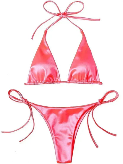 Breesh Metallic High-Cut Bikini