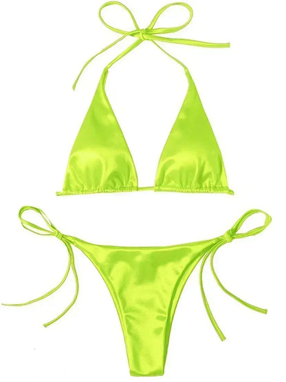 Breesh Metallic High-Cut Bikini