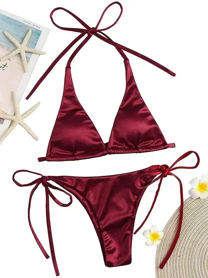 Breesh Metallic High-Cut Bikini