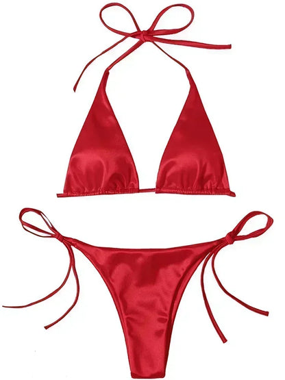 Breesh Metallic High-Cut Bikini