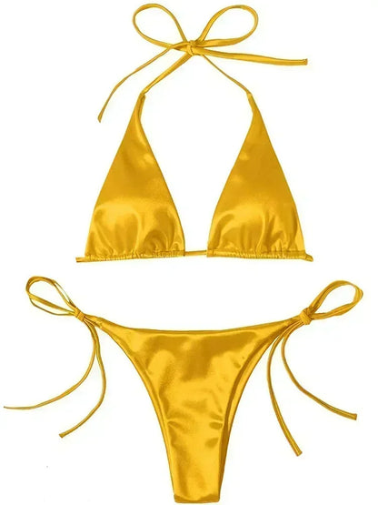 Breesh Metallic High-Cut Bikini