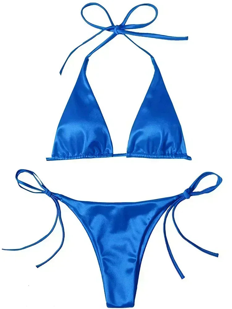 Breesh Metallic High-Cut Bikini