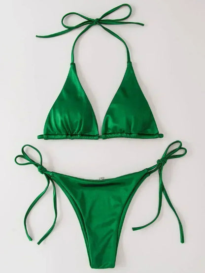Breesh Metallic High-Cut Bikini