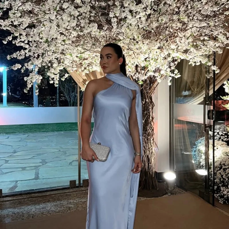 Breesh Backless Satin Maxi Dress