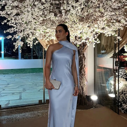 Breesh Backless Satin Maxi Dress