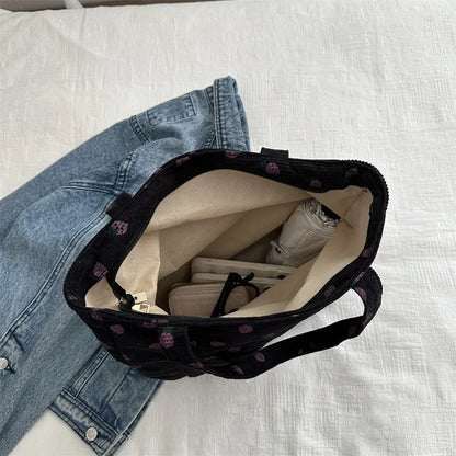 Breesh Corduroy Strawberry Beach Tote