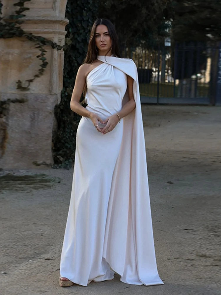Breesh Backless Satin Maxi Dress