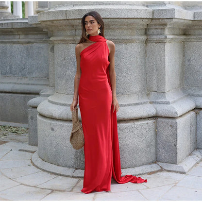 Breesh Backless Satin Maxi Dress