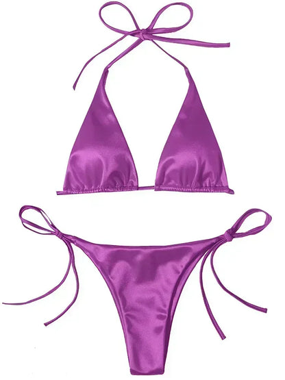 Breesh Metallic High-Cut Bikini